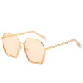 New Women Eyewear Brand Sunglasses  Gradient Mirror Square Female Oversized Half  Frame Designer